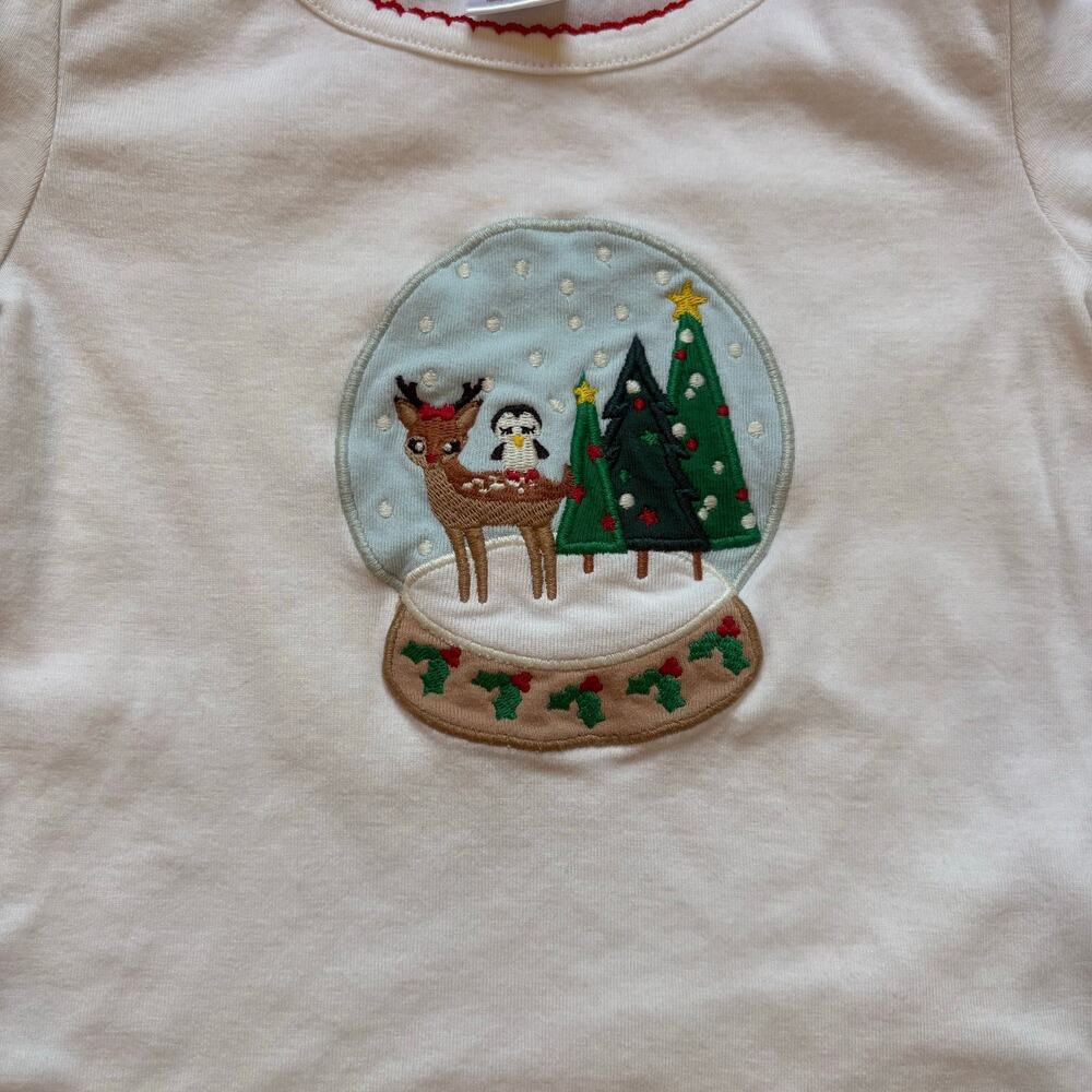 Gymboree white holiday Christmas snow globe animals long sleeve shirt SIZE 4T - Picture 2 of 4